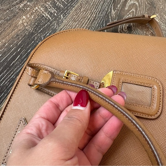 Prada Large Saffiano Tan Lux Promenade Bag - Top Handle Crossbody - Picture 16 of 16